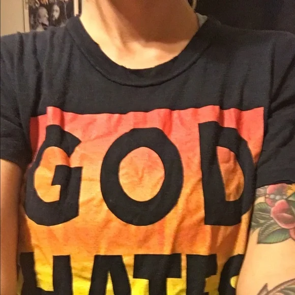 UNIF God Hates FAQs Tee, Sz S SUPER RARE - Picture 2 of 2